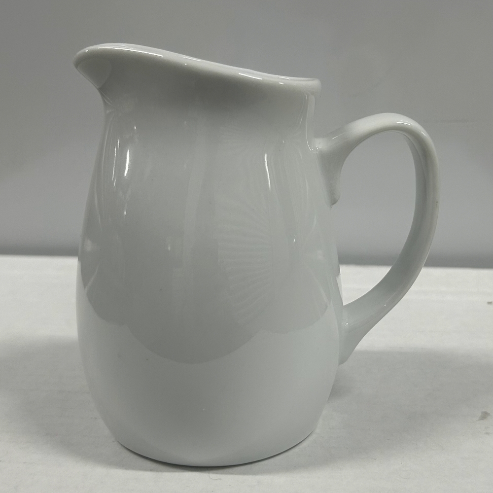 2 Fitz and Floyd Porcelain Creamer Syrup Pitcher White Everyday Juice 5.5” - Picture 4 of 10